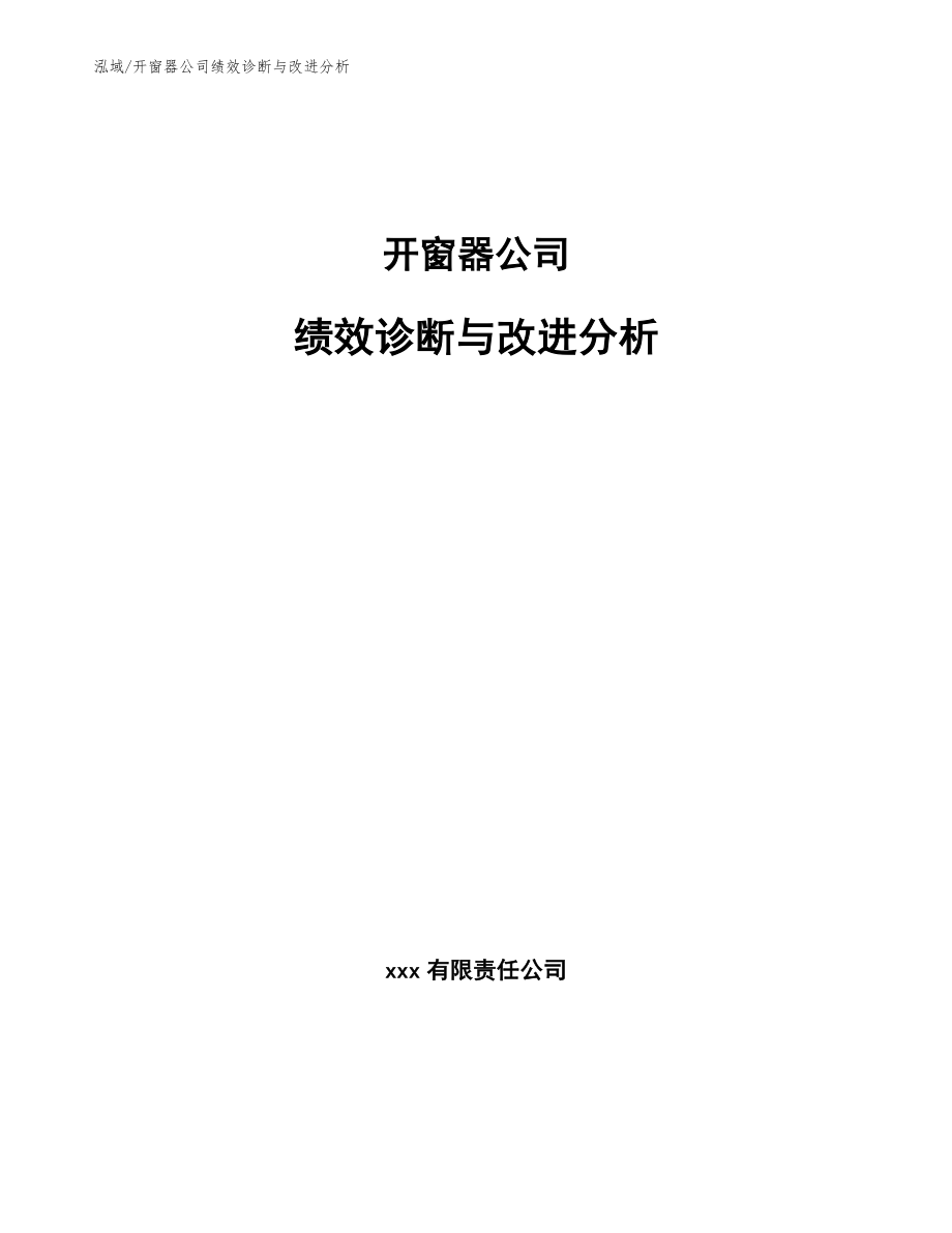 开窗器公司绩效诊断与改进分析_第1页