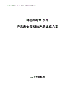 精密結(jié)構(gòu)件 公司產(chǎn)品壽命周期與產(chǎn)品戰(zhàn)略方案