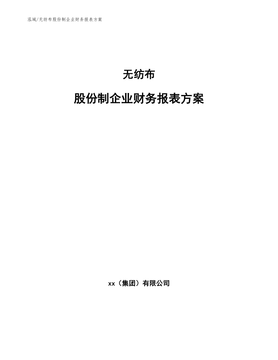 无纺布股份制企业财务报表方案【参考】_第1页