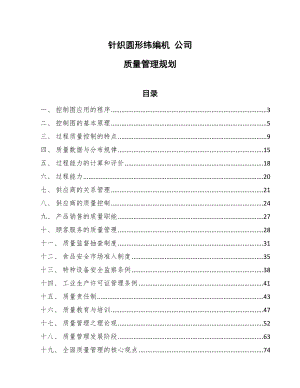 針織圓形緯編機(jī) 公司質(zhì)量管理規(guī)劃【范文】