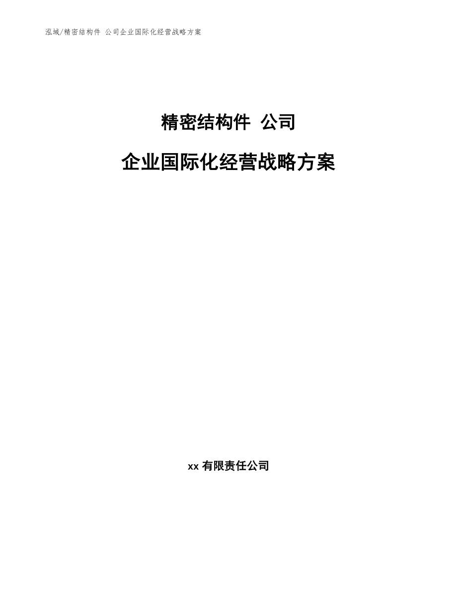 精密結構件 公司企業(yè)國際化經(jīng)營戰(zhàn)略方案_范文_第1頁