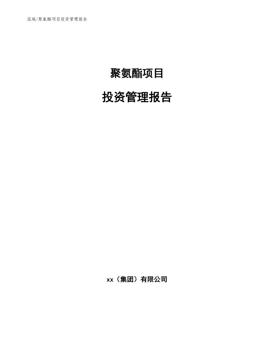 聚氨酯项目投资管理报告【参考】_第1页