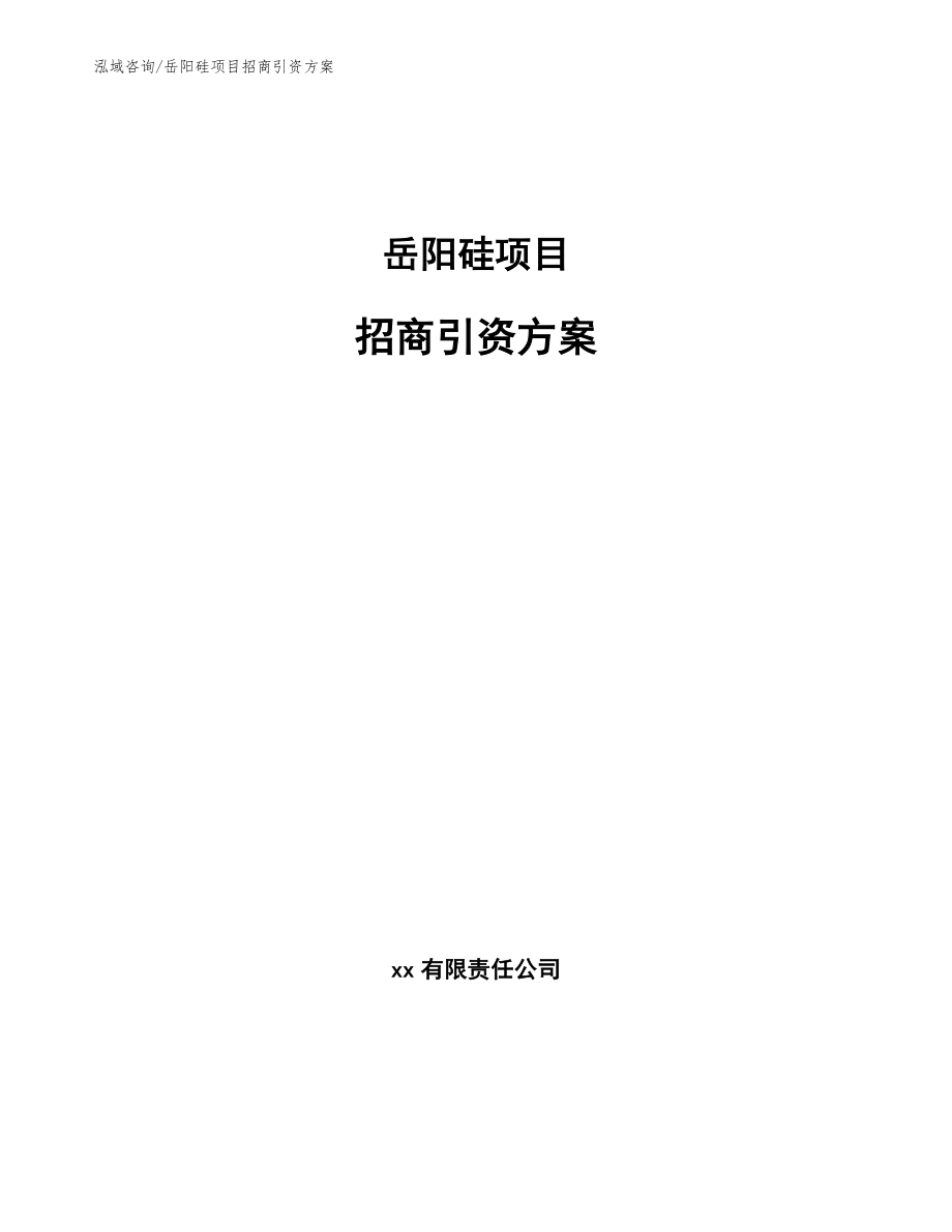 岳阳硅项目招商引资方案_模板范文_第1页
