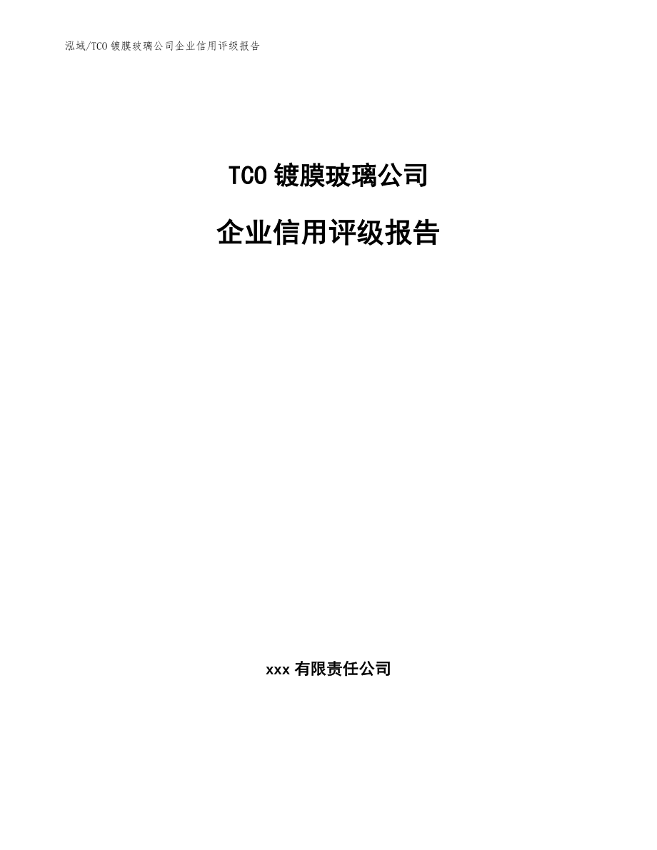 TCO镀膜玻璃公司企业信用评级报告_第1页