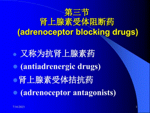 第三篇肾上腺素受体阻断药adrenoceptorblockingdrugs课件