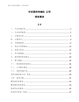 針織圓形緯編機(jī) 公司債務(wù)籌資