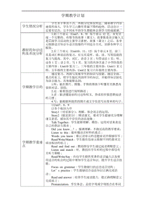 北師大版英語六下 學(xué)期教學(xué)計劃