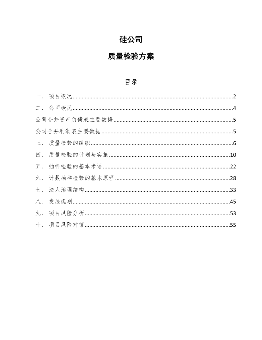 硅公司质量检验方案_参考_第1页