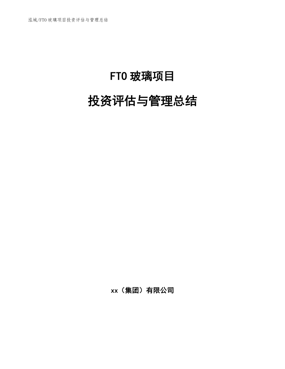 FTO玻璃项目投资评估与管理总结_第1页
