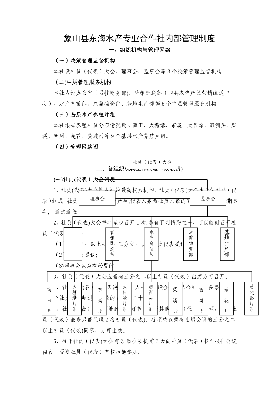 象山县东海水产专业合作社内部管理制度_第1页