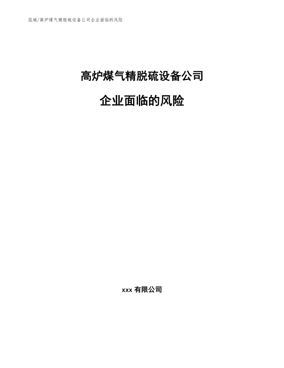 高炉煤气精脱硫设备公司企业面临的风险_范文_第1页