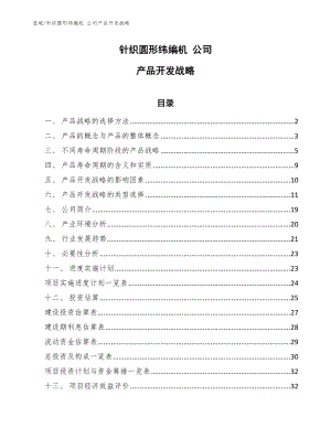 針織圓形緯編機 公司產(chǎn)品開發(fā)戰(zhàn)略【范文】