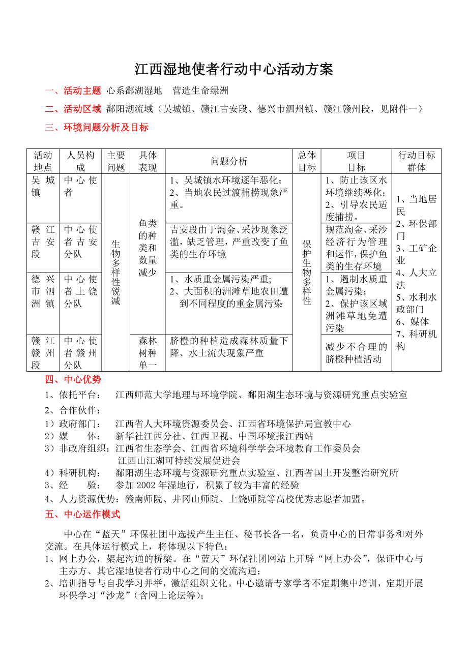 江西湿地使者行动中心活动方案_第1页