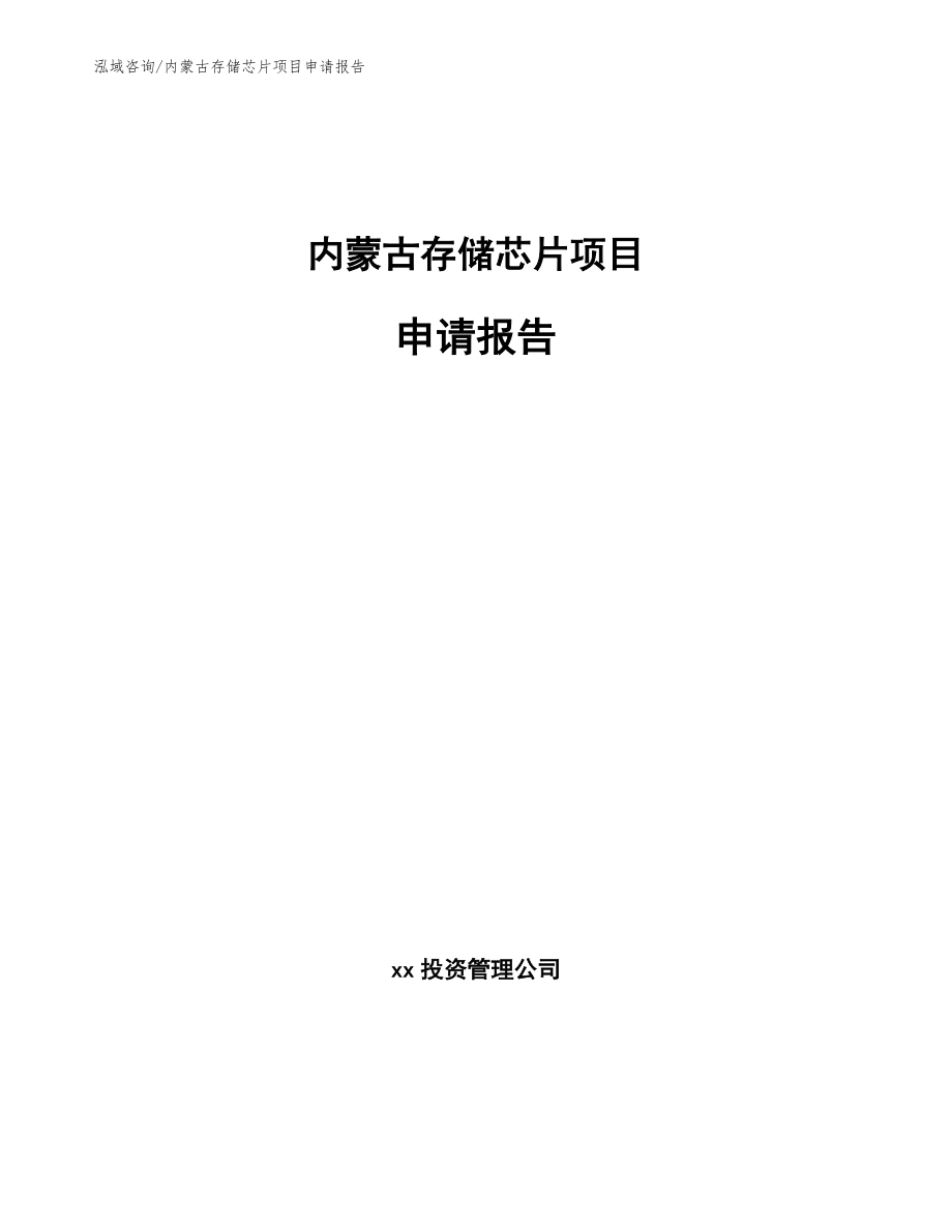 内蒙古存储芯片项目申请报告_第1页