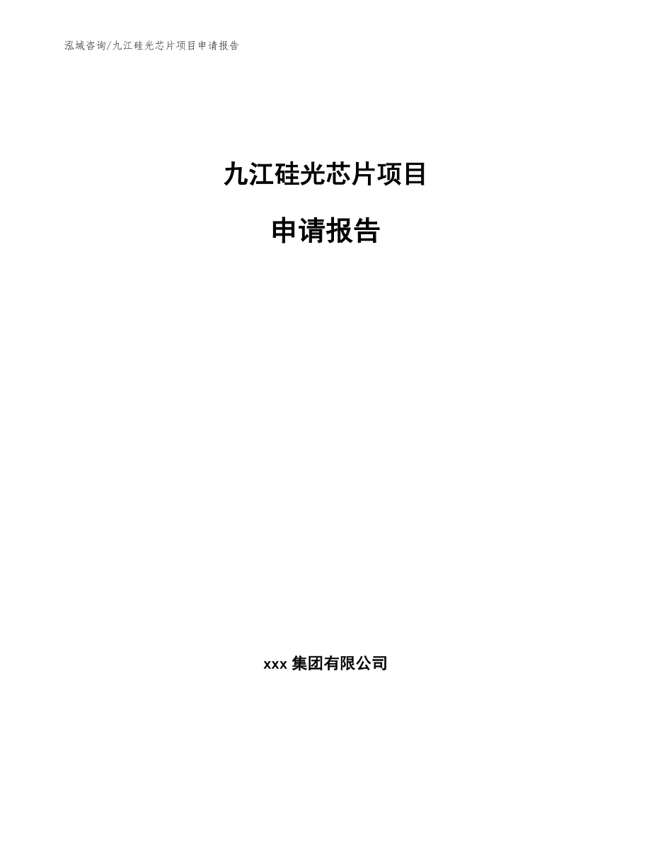 九江硅光芯片项目申请报告（范文）_第1页