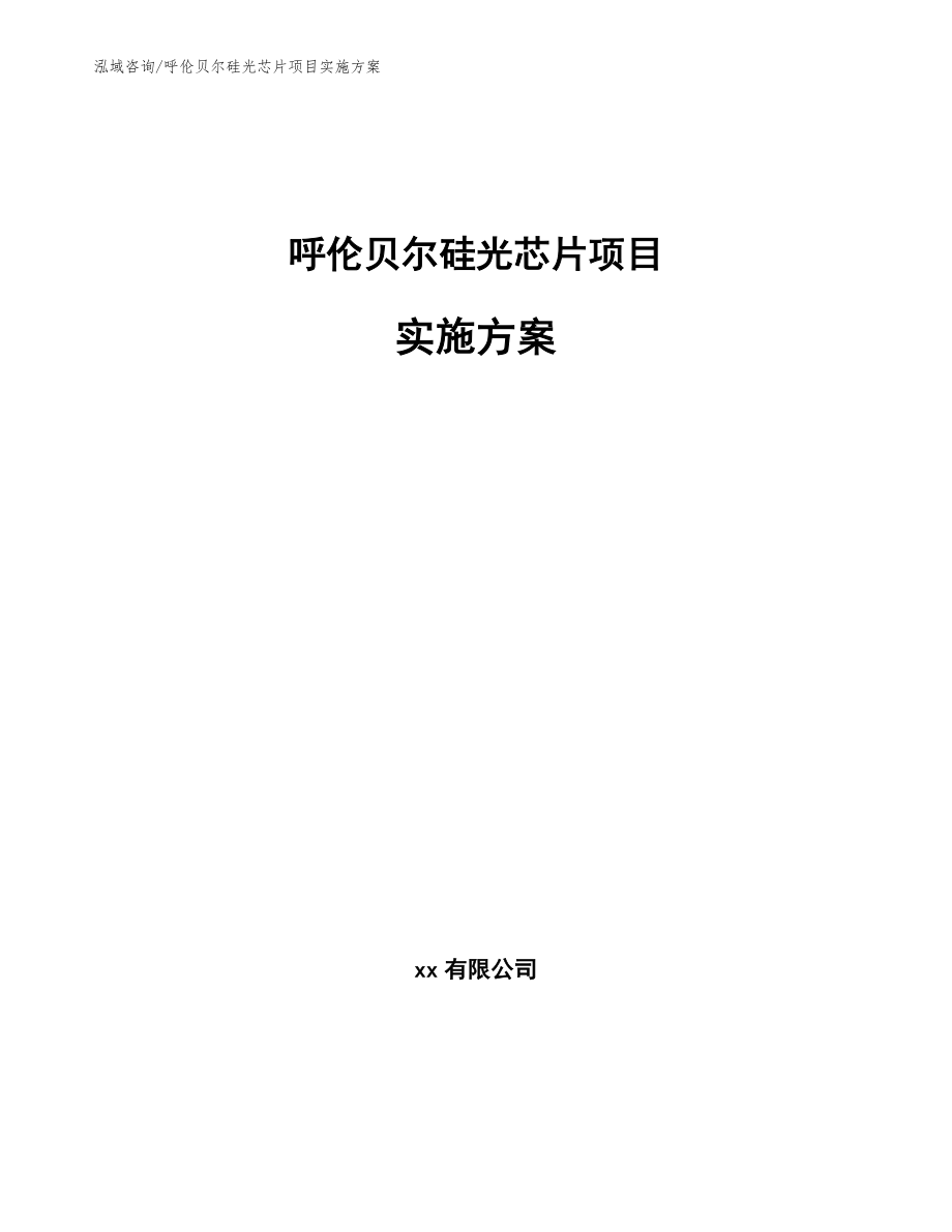 呼伦贝尔硅光芯片项目实施方案_第1页