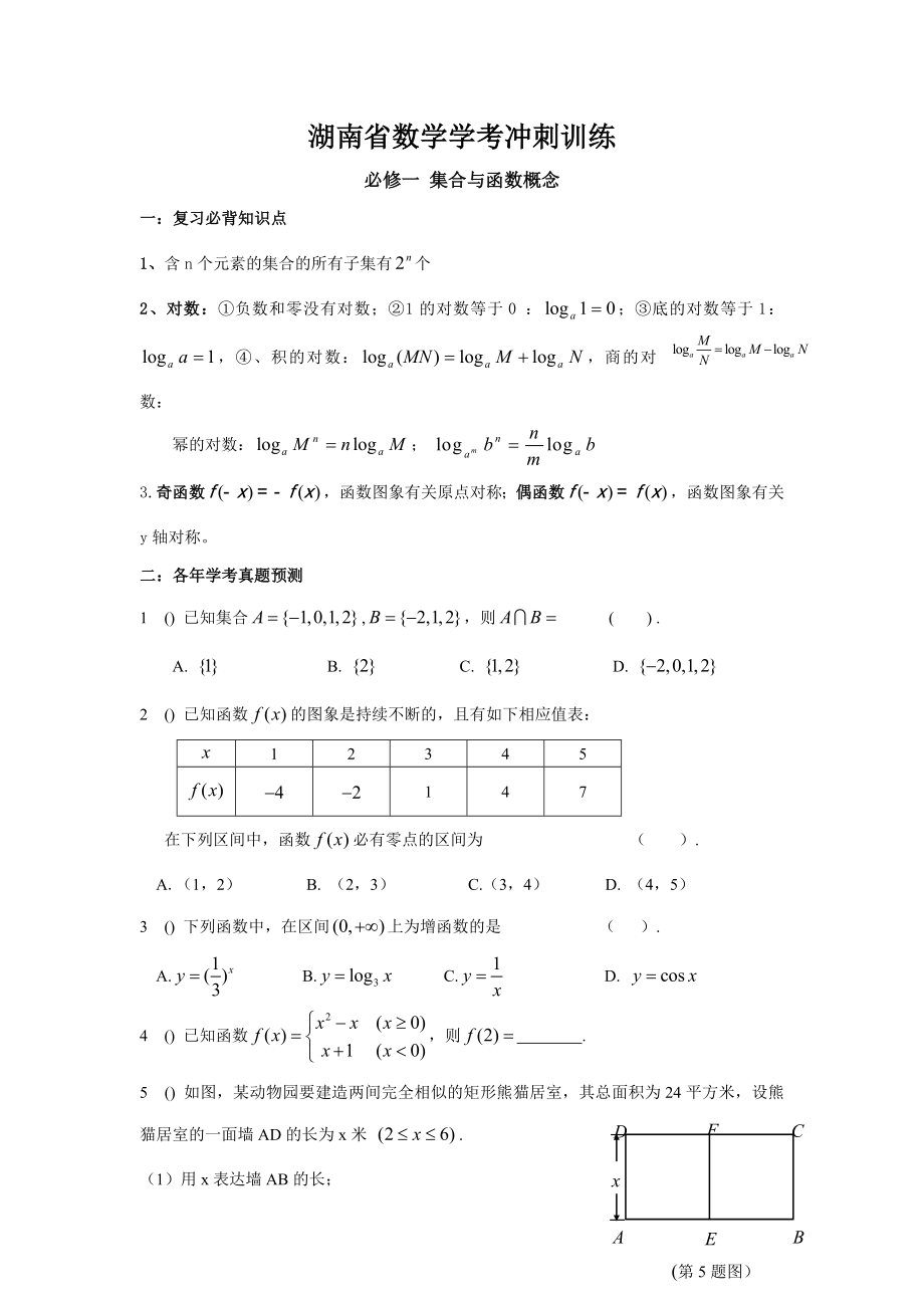 数学学业水平考试专题复习_第1页