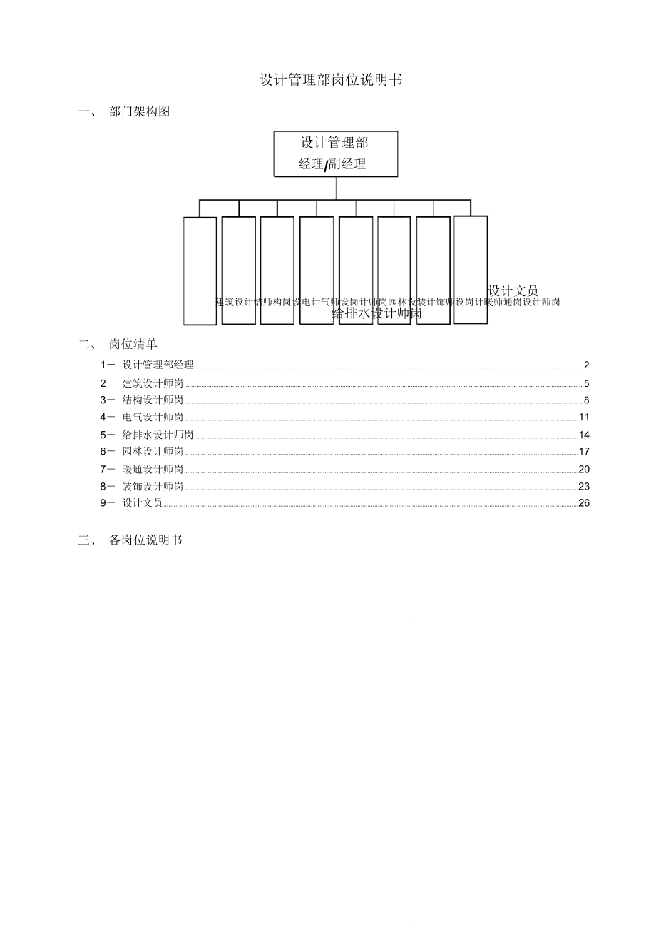 设计管理部岗位说明书_第1页