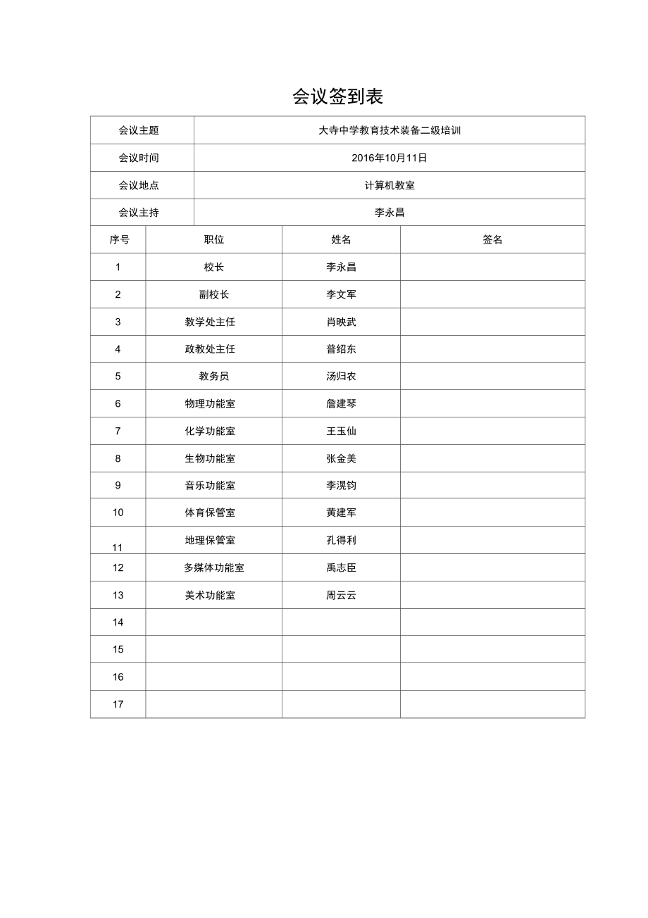 会议签到表(2)_第1页