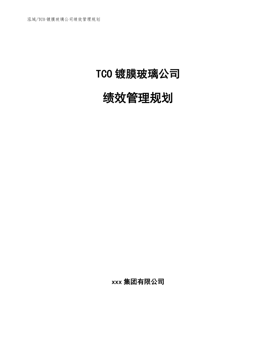 TCO镀膜玻璃公司绩效管理规划_第1页