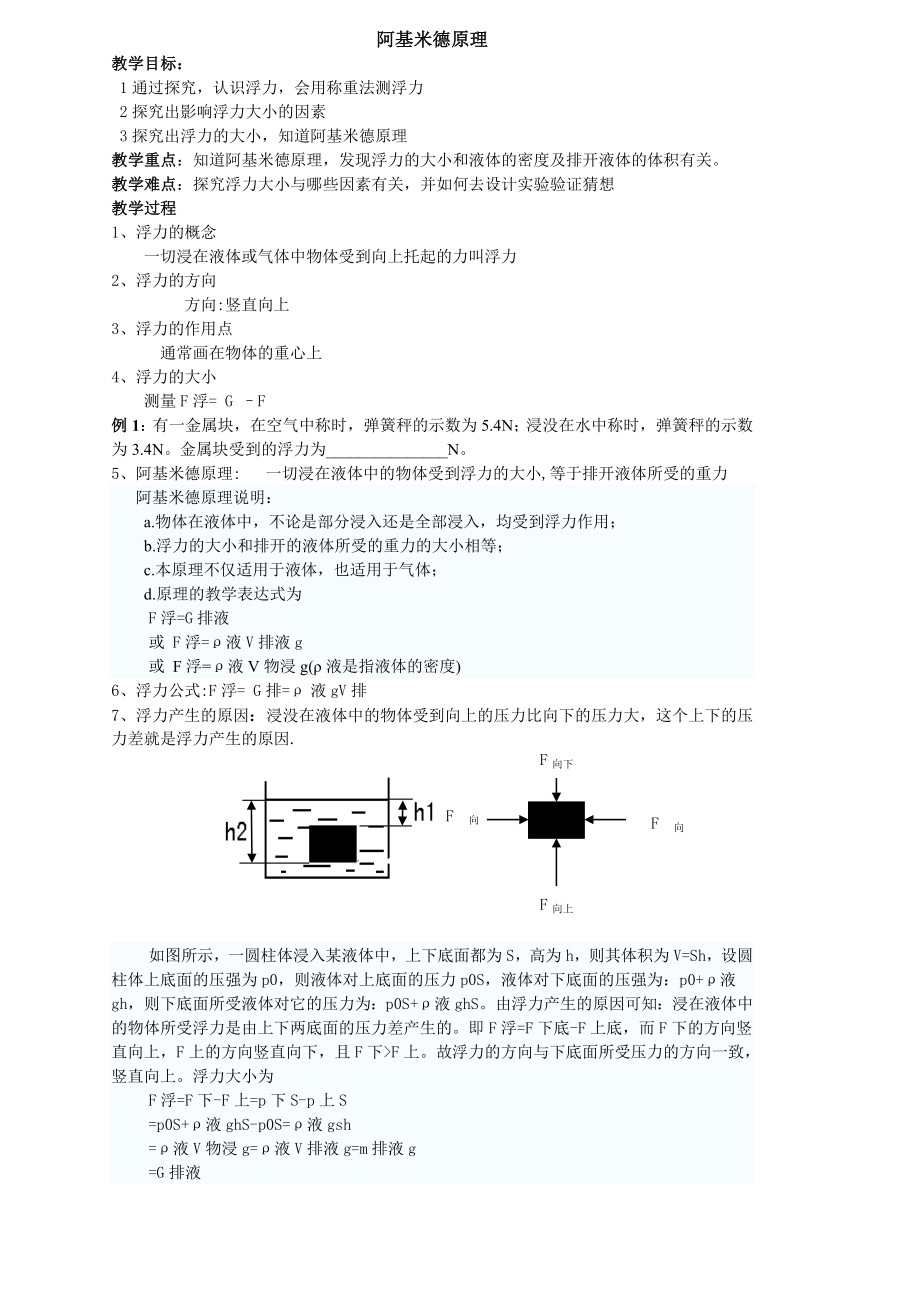 阿基米德原理教案 (2)_第1頁