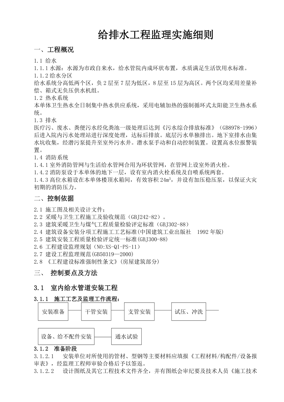 建筑工程给排水监理细则_第1页