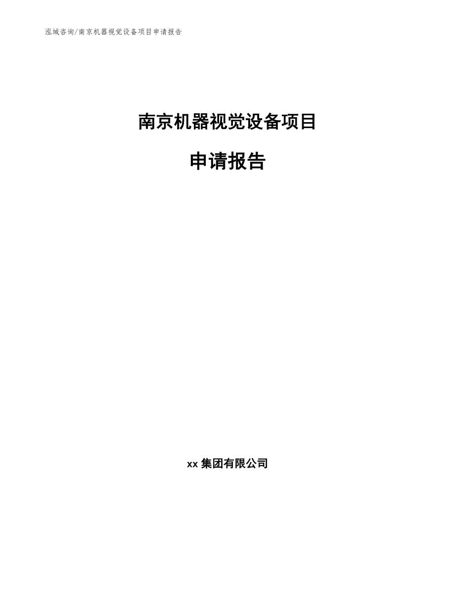南京机器视觉设备项目申请报告（模板范文）_第1页