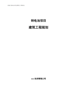 钠电池项目建筑工程规划