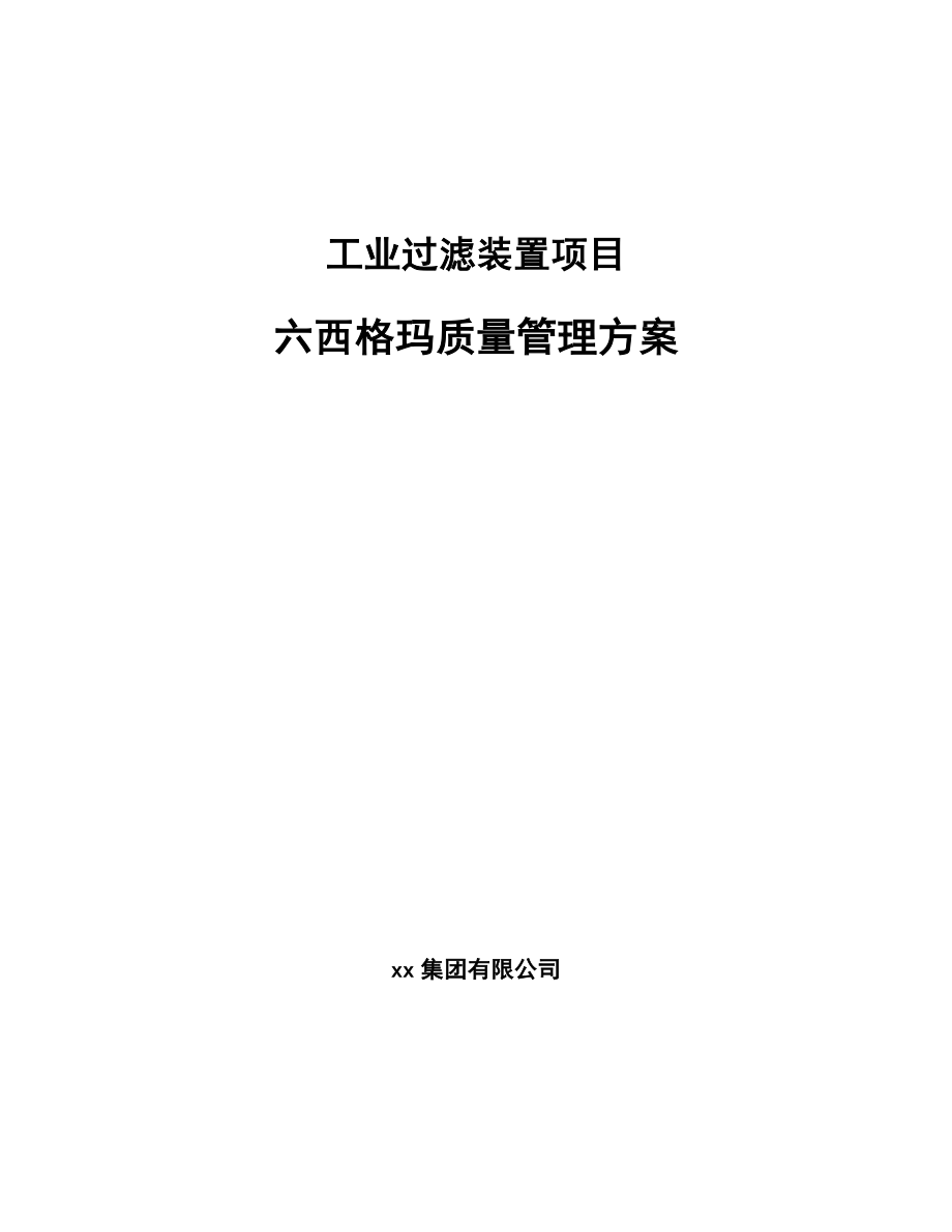 工业过滤装置项目六西格玛质量管理方案（参考）_第1页