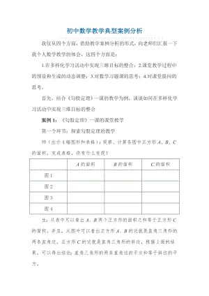 初中数学教学典型案例分析