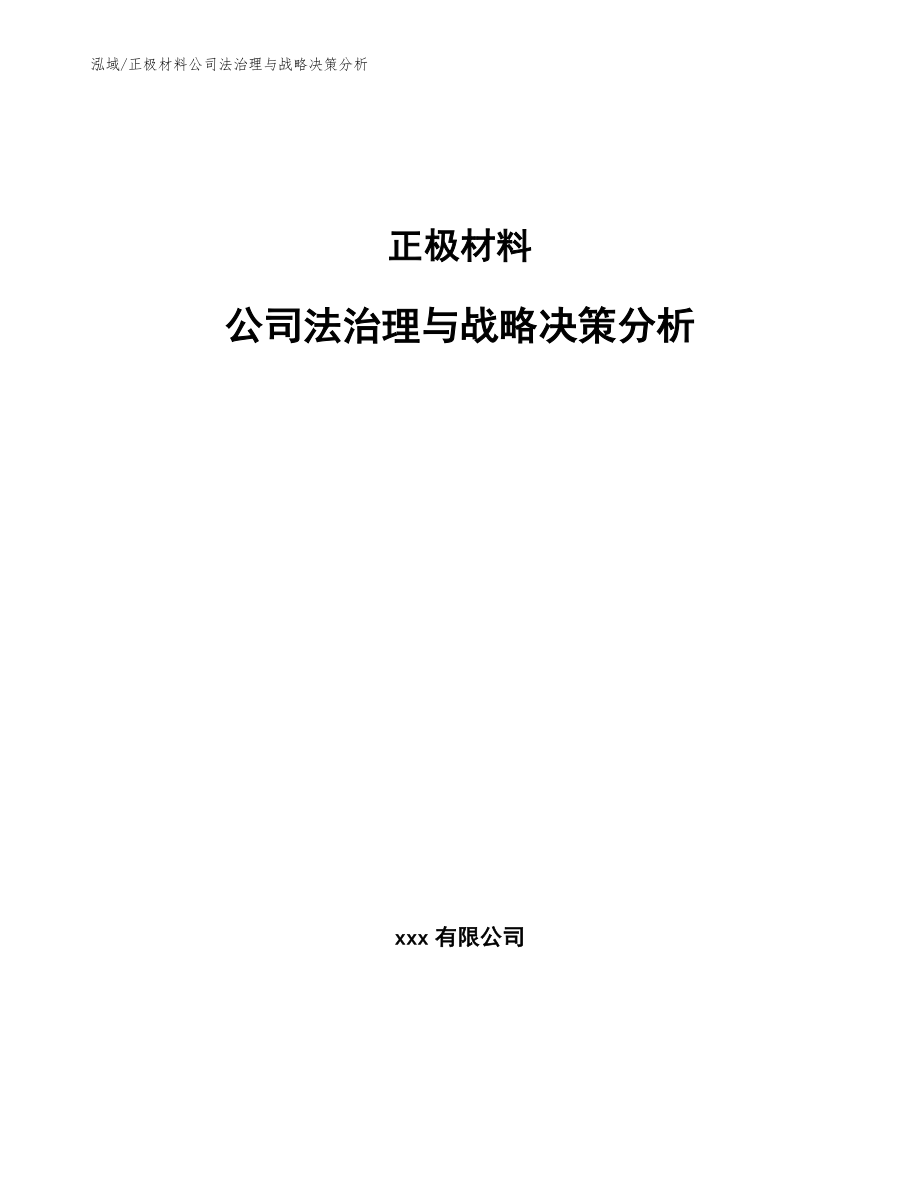 正极材料公司法治理与战略决策分析_范文_第1页