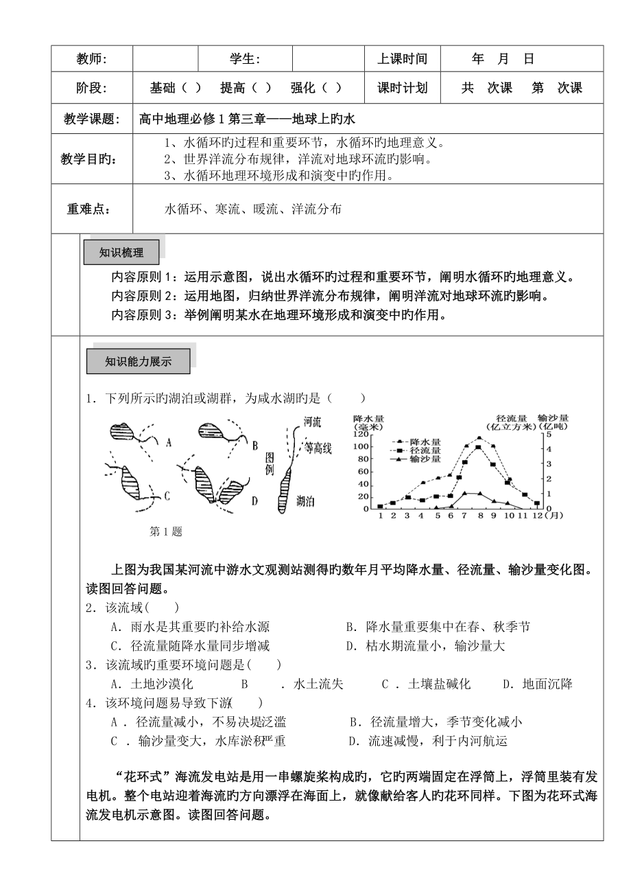 高中地理必修一 地球上的水_第1頁(yè)