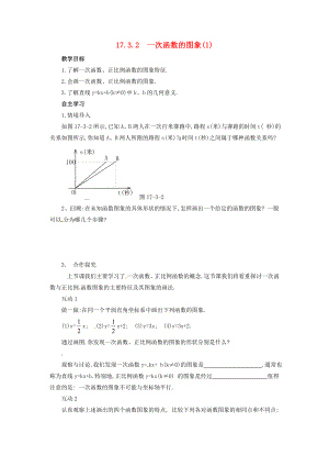 山西省临汾市洪洞县八年级数学下册 17.3.2 一次函数的图象学案1（无答案）（新版）华东师大版