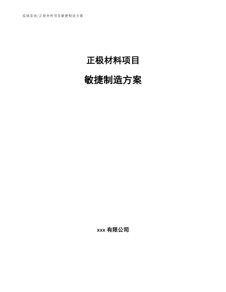 正极材料项目敏捷制造方案_范文_第1页