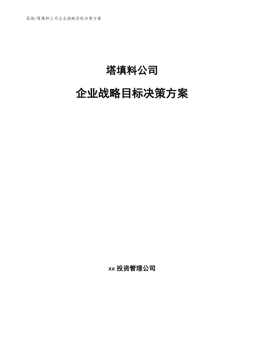 塔填料公司企业战略目标决策方案_范文_第1页