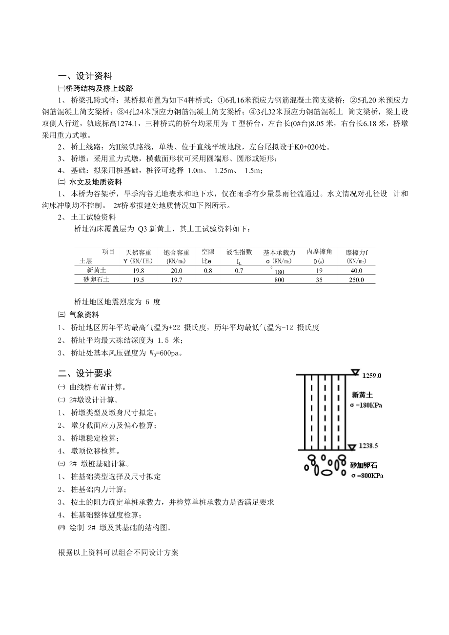 《墩台与基础》课程设计_第1页