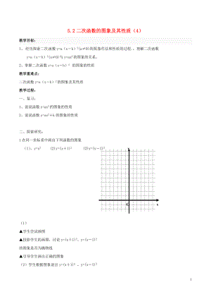 九年级数学下册 5.2 二次函数的图象与性质（4）学案（无答案）（新版）苏科版