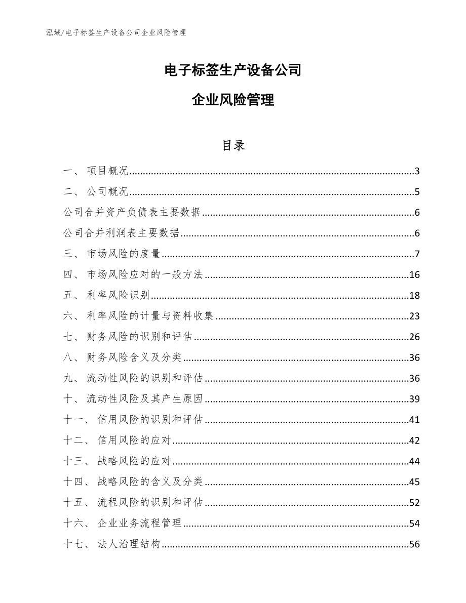 电子标签生产设备公司企业风险管理_第1页