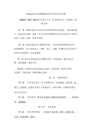 农民专业合作社章程(范本)14297