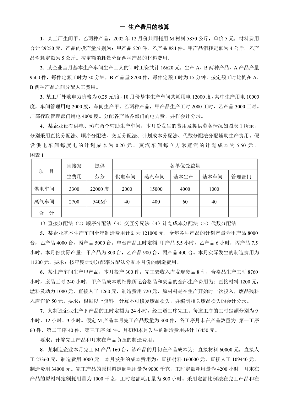 成本會(huì)計(jì)平時(shí)作業(yè)(修改)_第1頁(yè)