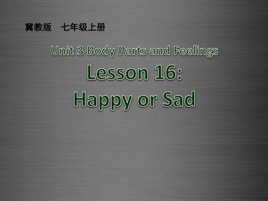 冀教初中英语七上《Lesson 16 Happy or Sad》PPT课件 (5)_第1页