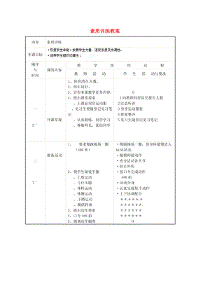 安徽省滁州二中九年級體育 素質(zhì)訓(xùn)練教案