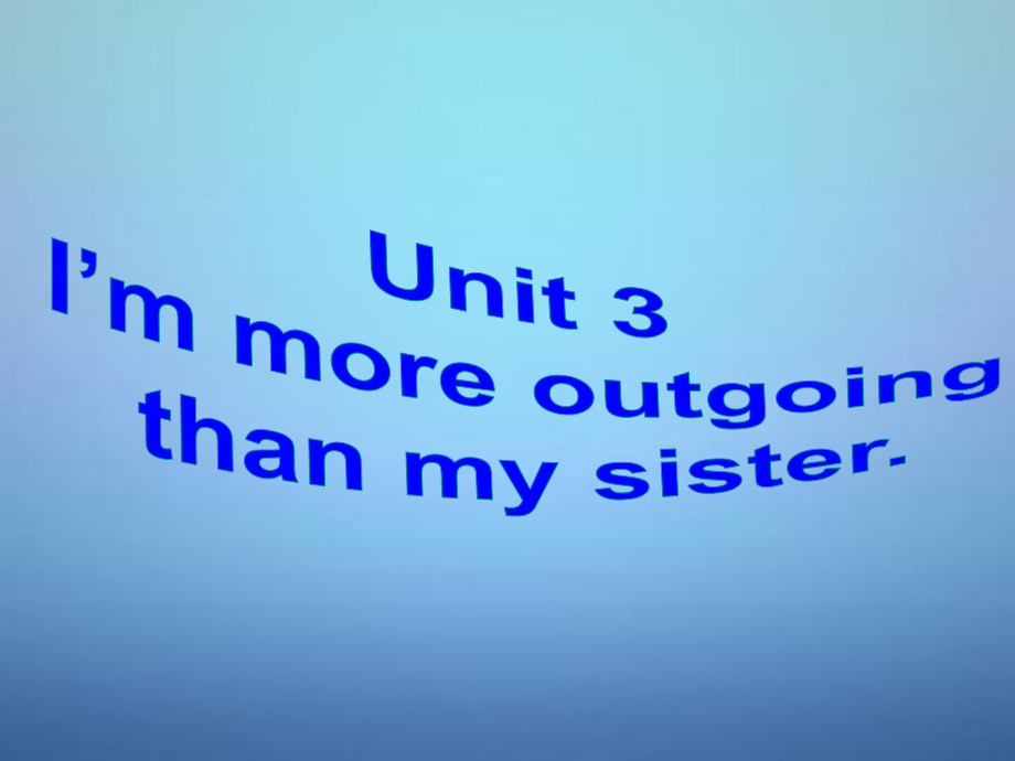 八年级英语上册 Unit 3 I’m more outgoing than my sister课件2_第1页