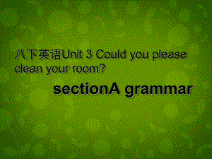 八年級英語下冊 Unit 3 Could you please clean your room課件2