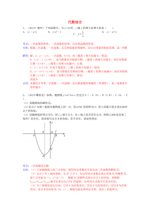 （全國120套）2013年中考數(shù)學(xué)試卷分類匯編 代數(shù)綜合