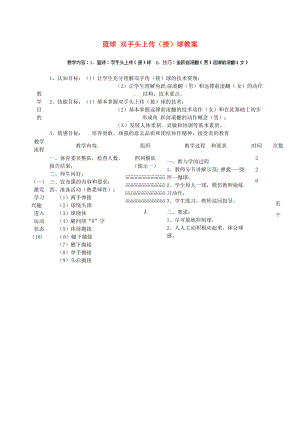 安徽省滁州二中九年級體育 籃球 雙手頭上傳（接）球教案