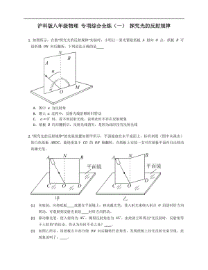 滬科版八年級(jí)物理 專項(xiàng)綜合全練（一） 探究光的反射規(guī)律