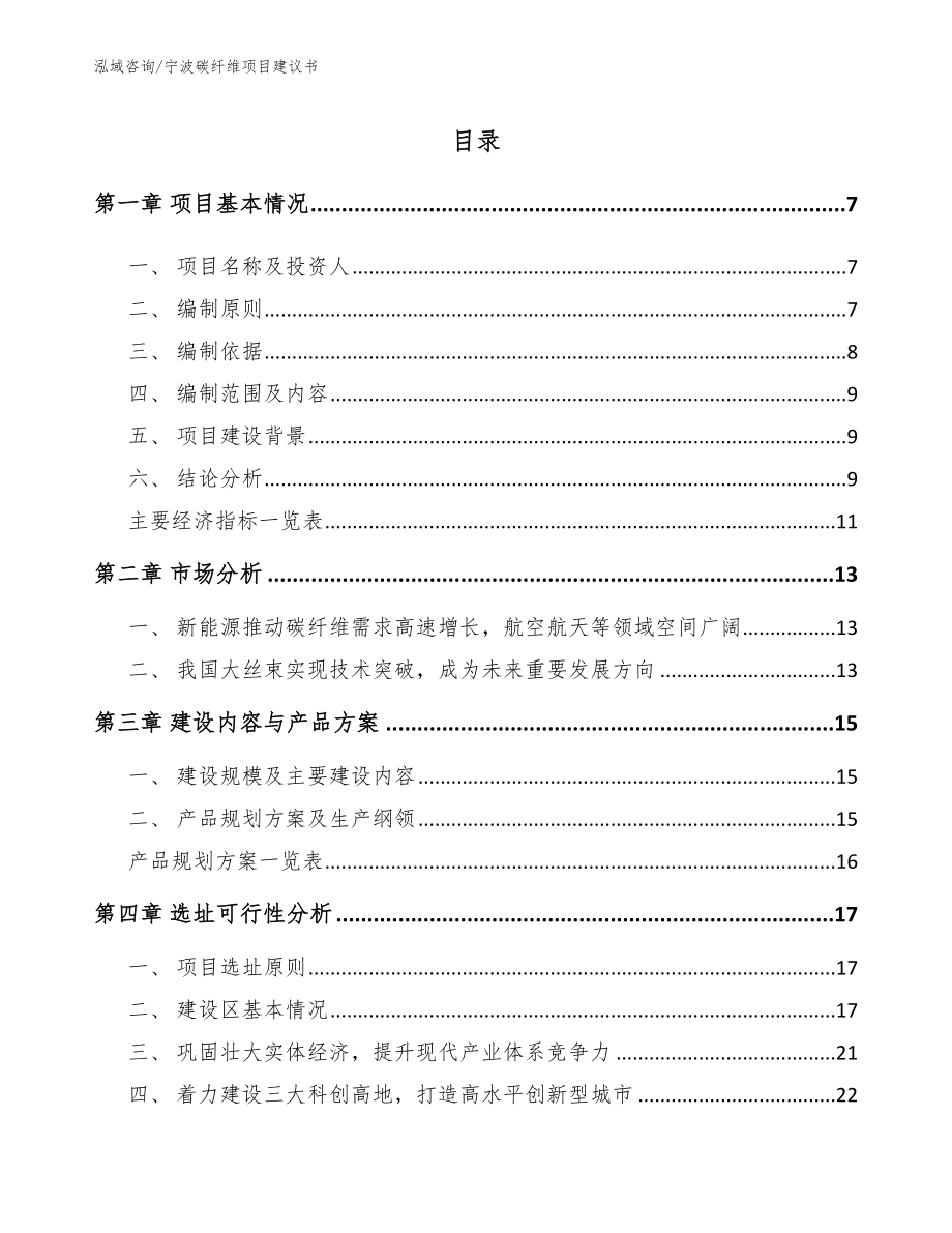 宁波碳纤维项目建议书范文模板_第1页