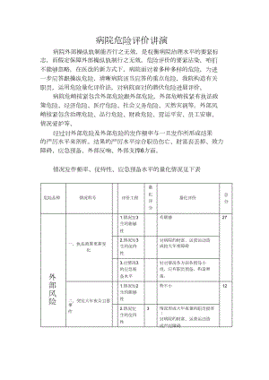 醫(yī)院風(fēng)險(xiǎn)評估報(bào)告