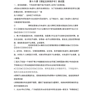 第十六課《撐起法律保護傘》測試題